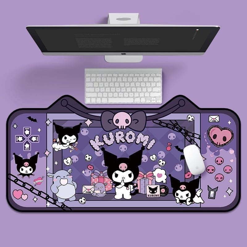 Mouse Pad Alfombrilla De Escritorio Kuromi 79x26 Lila