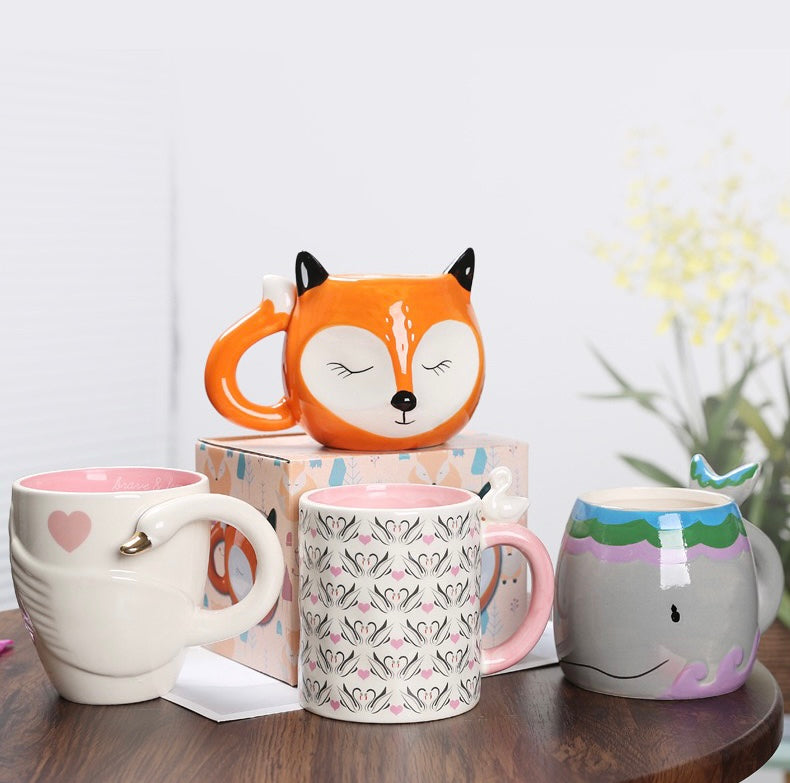 3D Fox Ceramic Mug – 500 ml