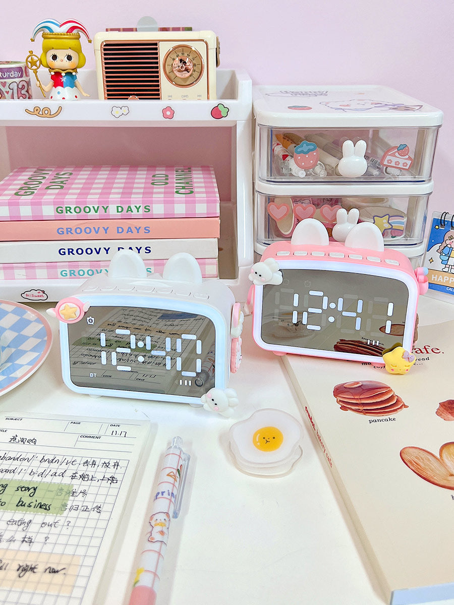 MINI PARLANTE BLUETOOTH DESPERTADOR GATITO