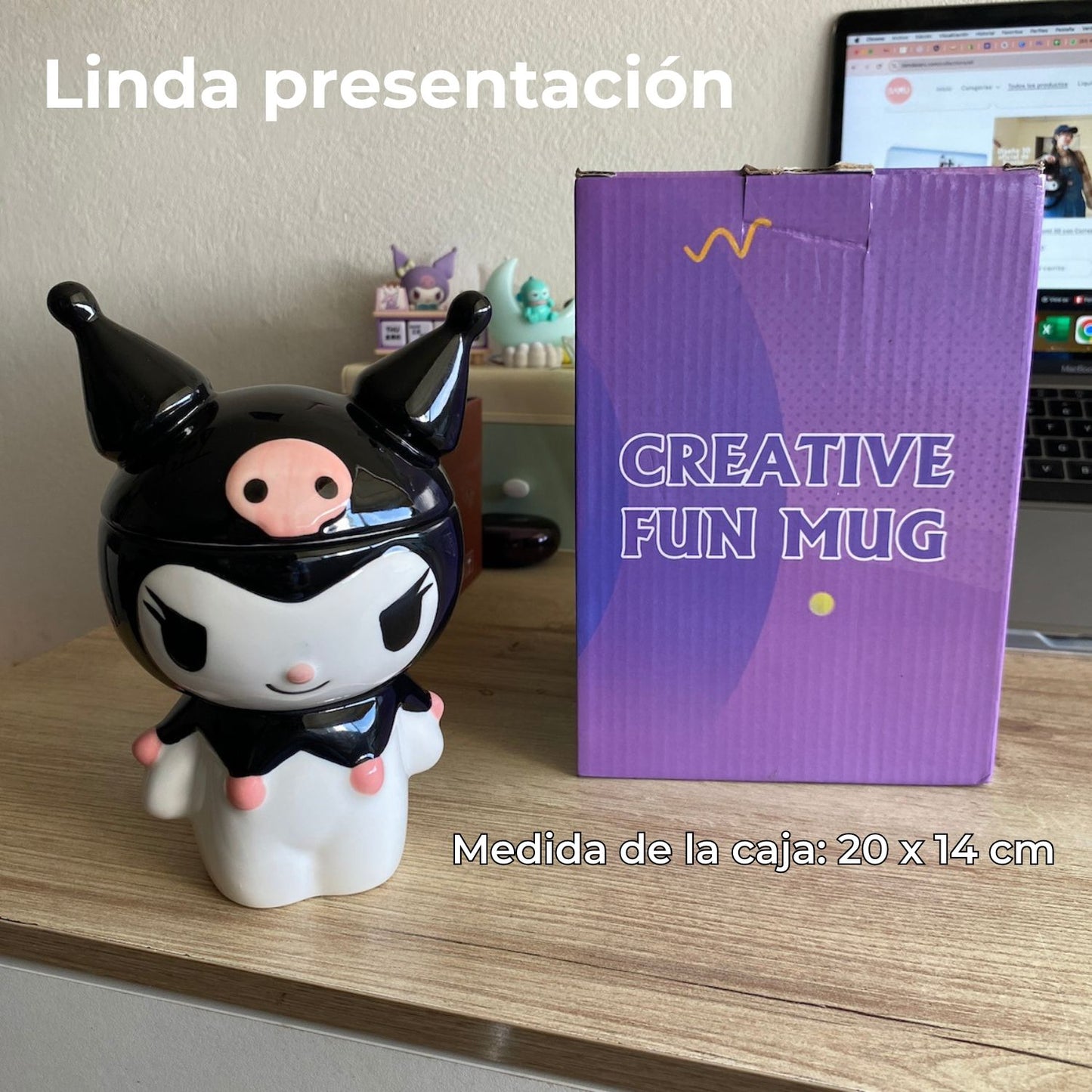Taza Mug de Cerámica Kuromi 3D – 450 ml