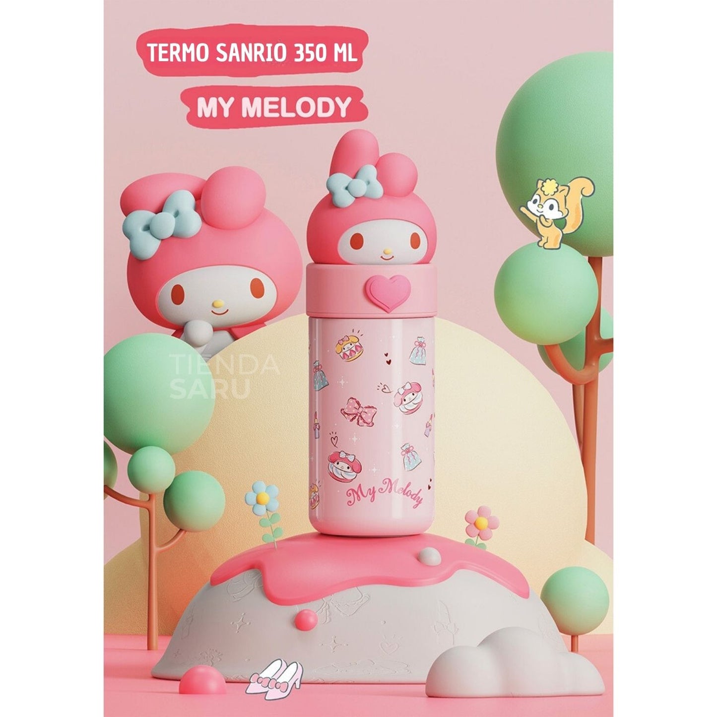 Termo de Acero Inoxidable Sanrio 3D My Melody 350 ml
