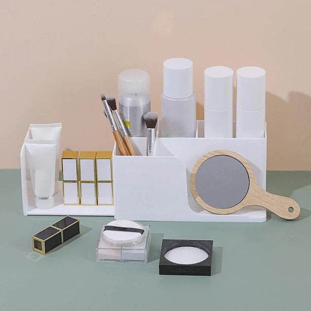 DESK ORGANIZER WITH EXPANDABLE BOOKENDS - WHITE