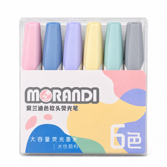 Set de 6 Resaltadores Morandi Pastel Soft Tip