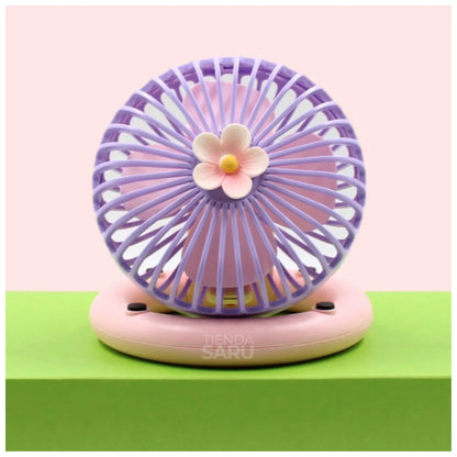 Mini Ventilador Portátil de Escritorio Estilo Flor