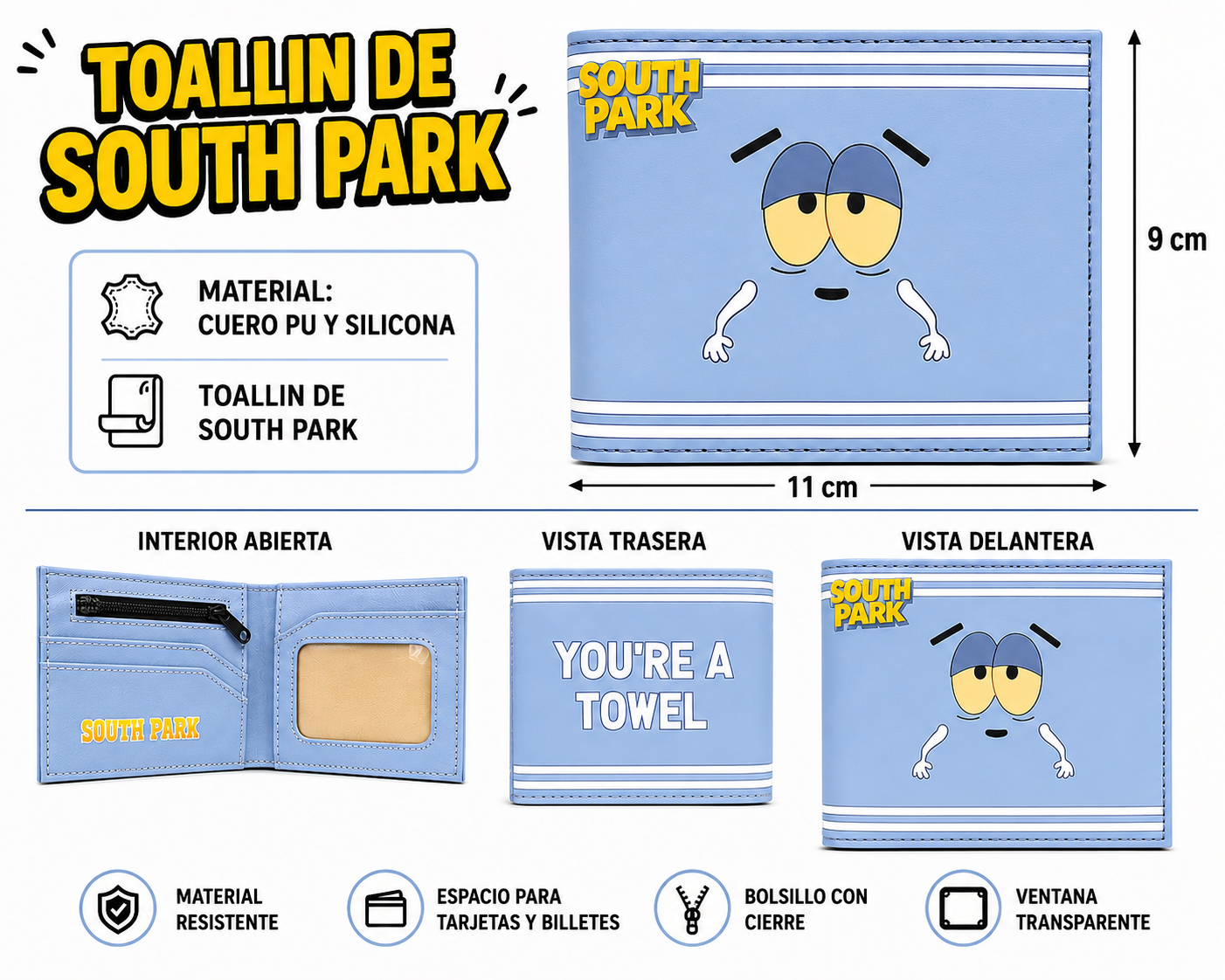 Billetera Toallín South Park Cuero PU
