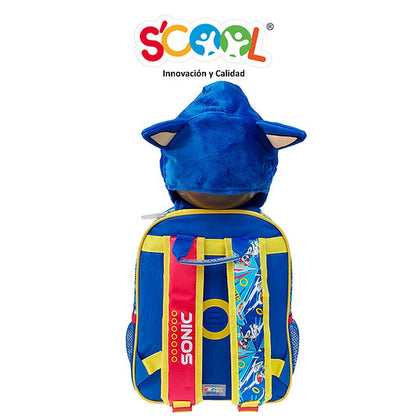 Mochila Sonic 3D con Capucha para Niño – Tamaño A4 | SCOOL