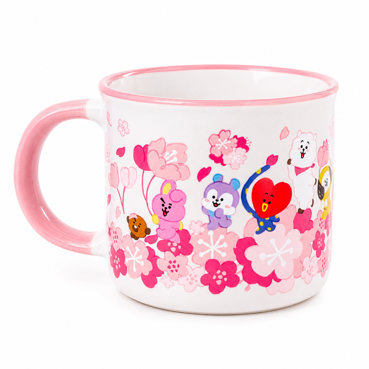 Taza de Cerámica BT21 Line Friends Cherry Blossom Breeze 370 ml