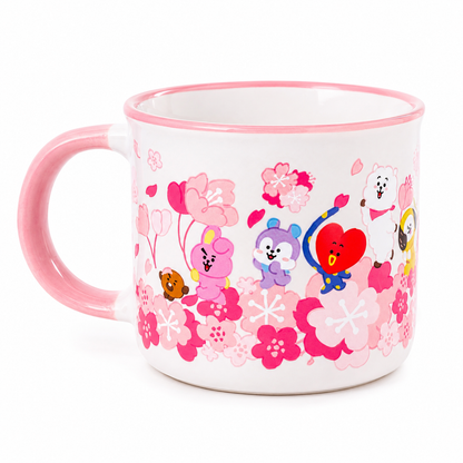 Taza de Cerámica BT21 Line Friends Cherry Blossom Breeze 370 ml