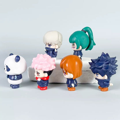 Set de 6 Figuras Anime Jujutsu Kaisen Estilo Chibi PVC