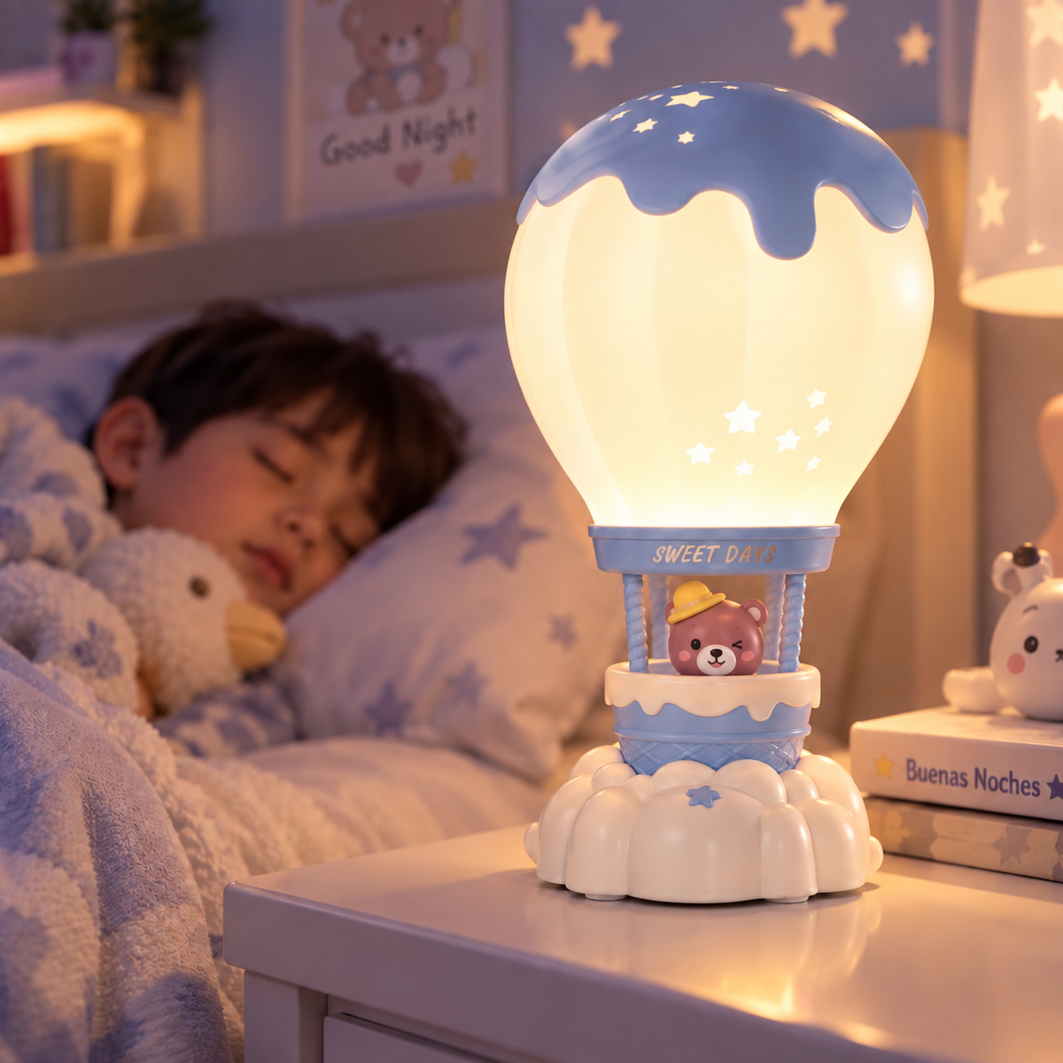 Lámpara Infantil Globo Aerostático - Azul