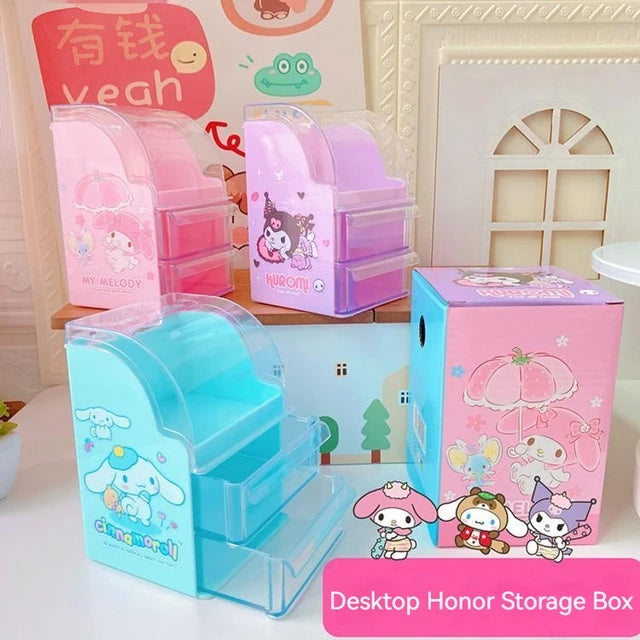 Mini Organizador Kawaii Sanrio de Plástico con Cajones Acrílicos