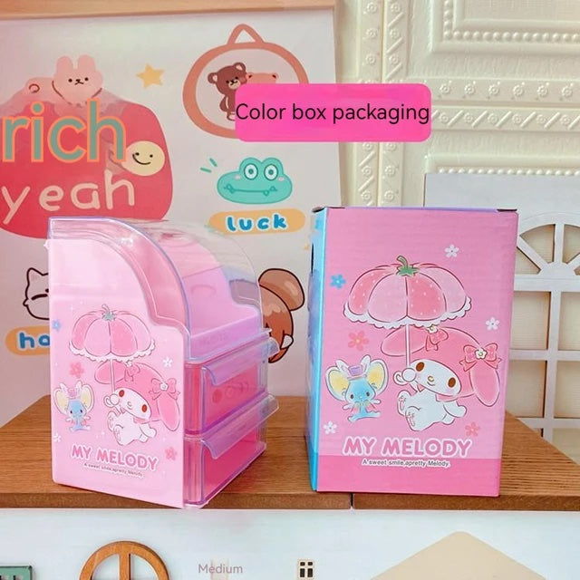 Mini Organizador Kawaii Sanrio de Plástico con Cajones Acrílicos