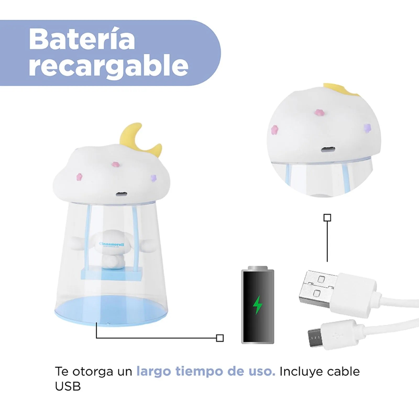 Lámpara LED Inalámbrica Cinnamoroll Dreammaker Luz Blanca Regulable