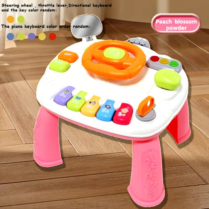 Mesa didáctica infantil interactivo volante automóvil con luz y sonido