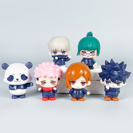 Set de 6 Figuras Anime Jujutsu Kaisen Estilo Chibi PVC