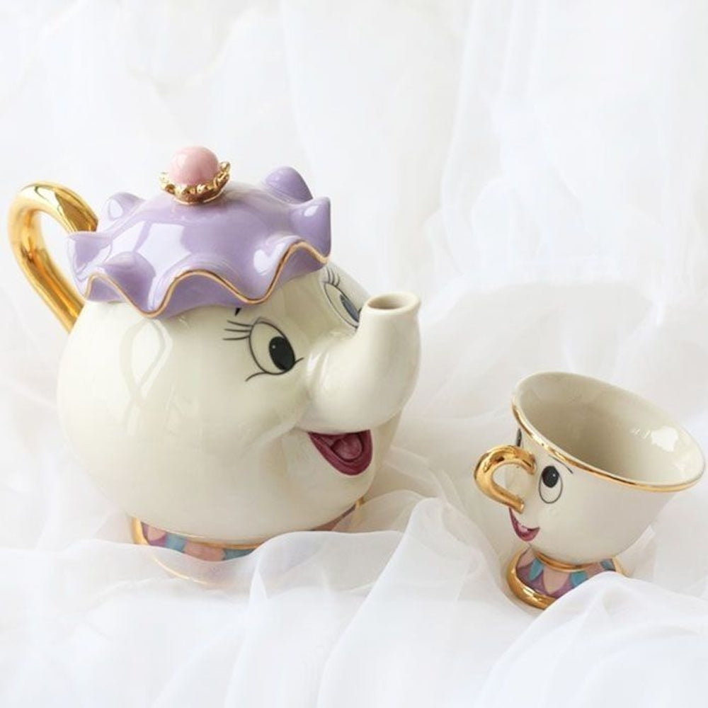 Set de Tetera Mrs. Potts y Taza Chip – La Bella y la Bestia