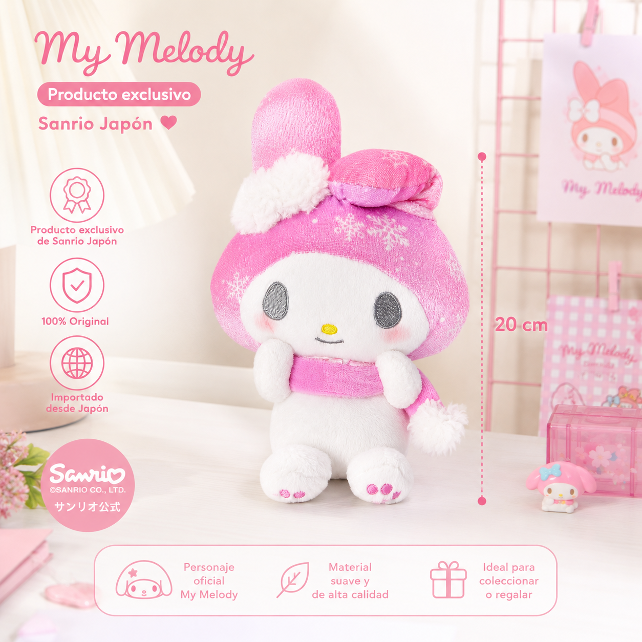 Peluche My Melody Invierno 20 cm