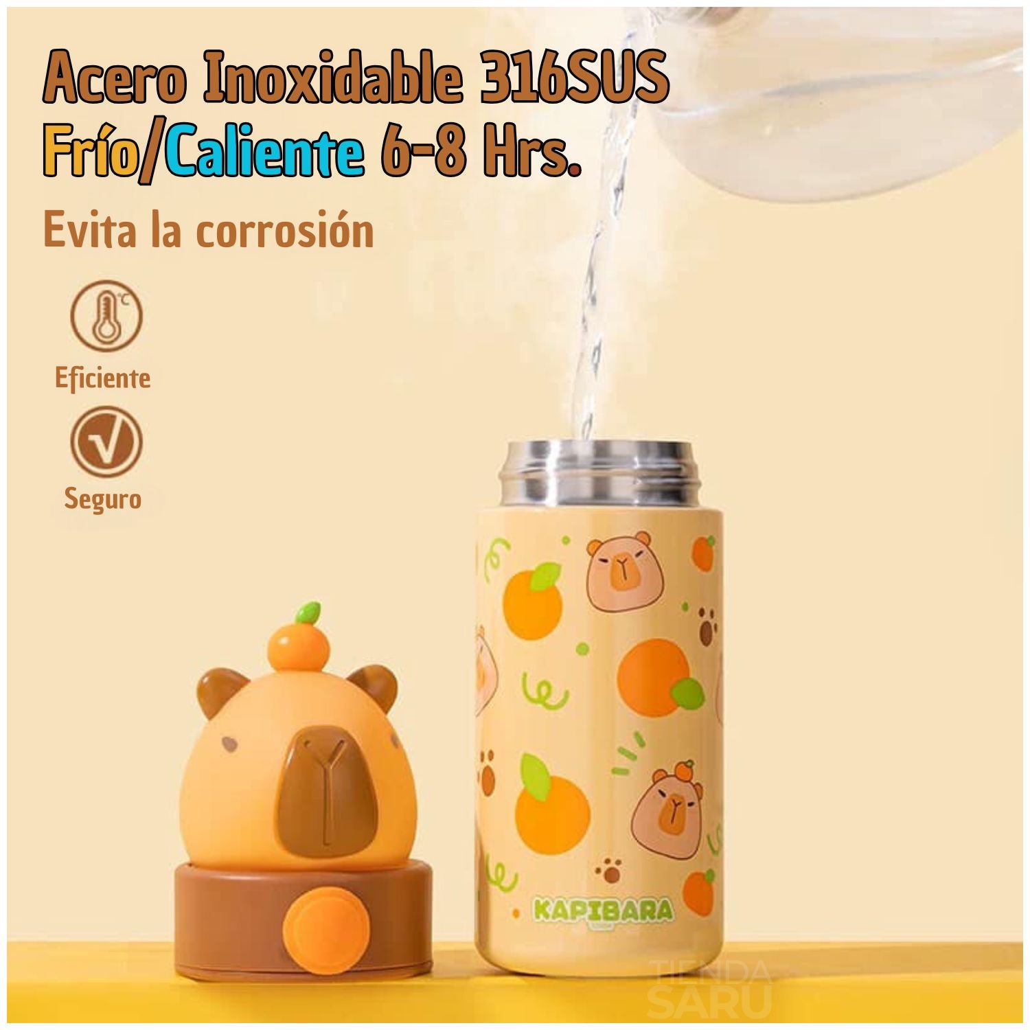 Termo de Acero Inoxidable Capibara – 350 ml