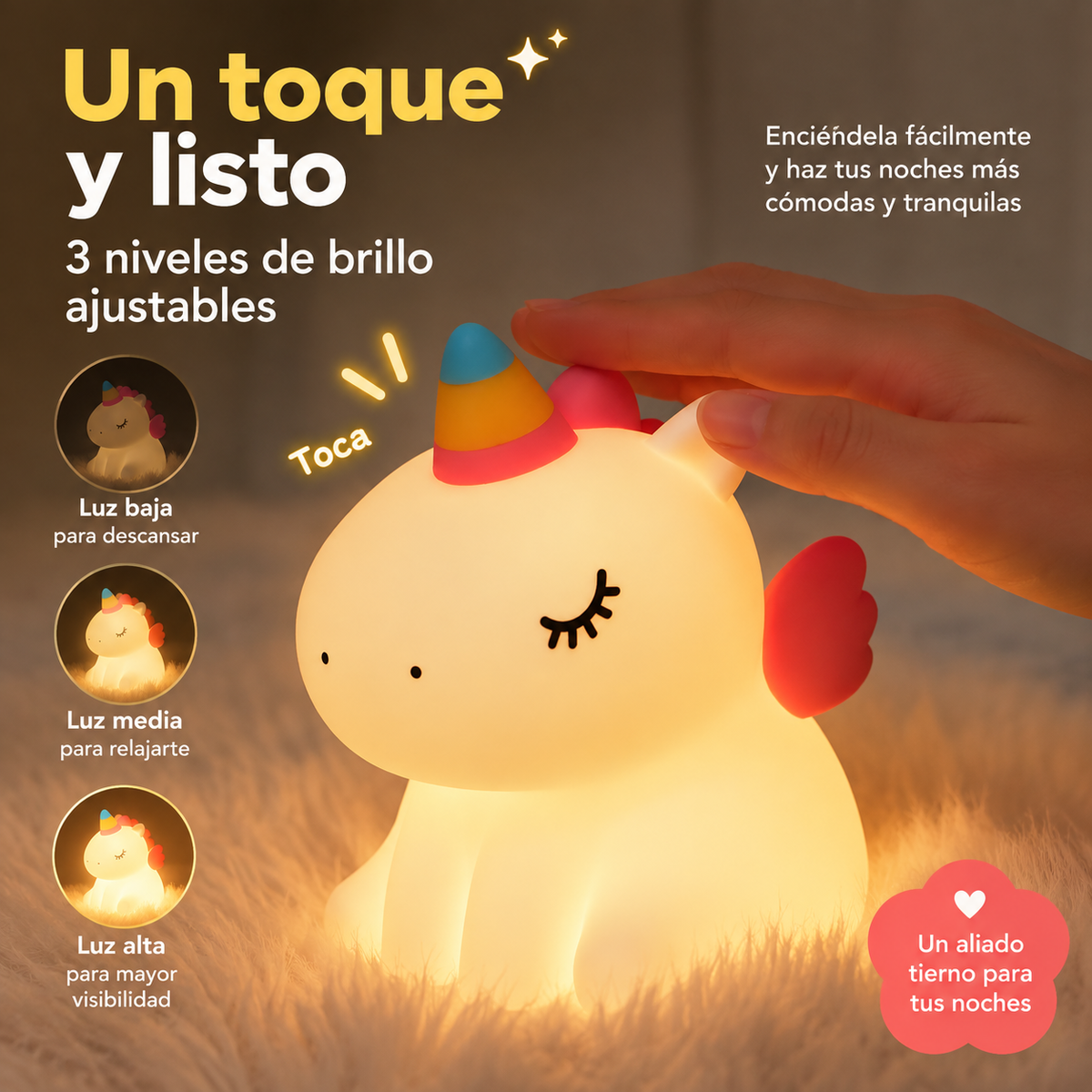 Lámpara de Silicona Unicornio