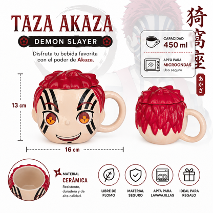 Taza Akaza con Tapa 450 ml | Demon Slayer
