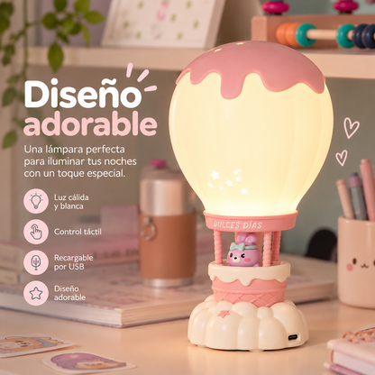 Lámpara Infantil Globo Aerostático - Rosado