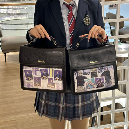 Mochila Cartera Ita Bag 2 en 1 Personalizable de Cuero PU con Panel Transparente