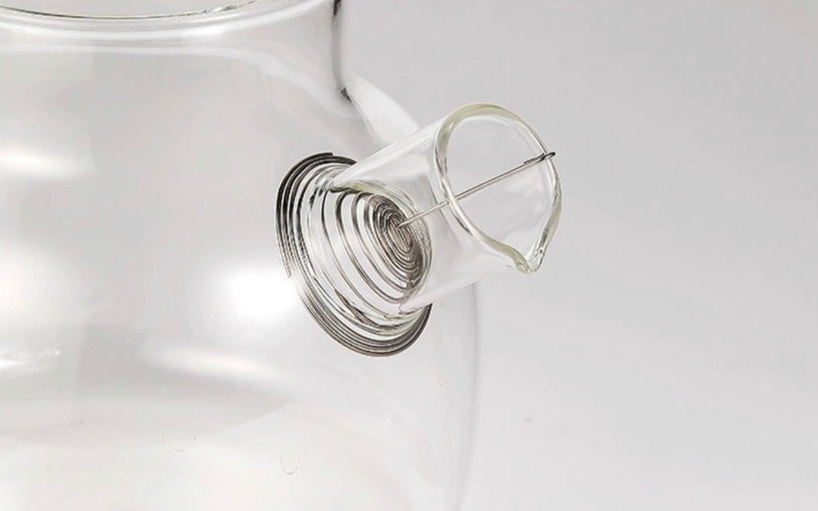 Tetera de Vidrio Borosilicato con Tapa de Bambú1 litro