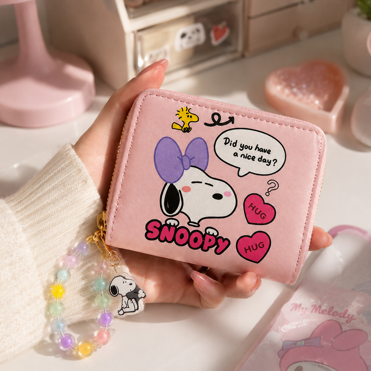 Monedero Snoopy Cuero PU