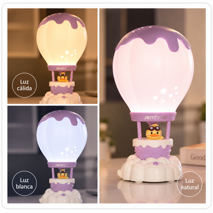 Lámpara Infantil Globo Aerostático - Lila