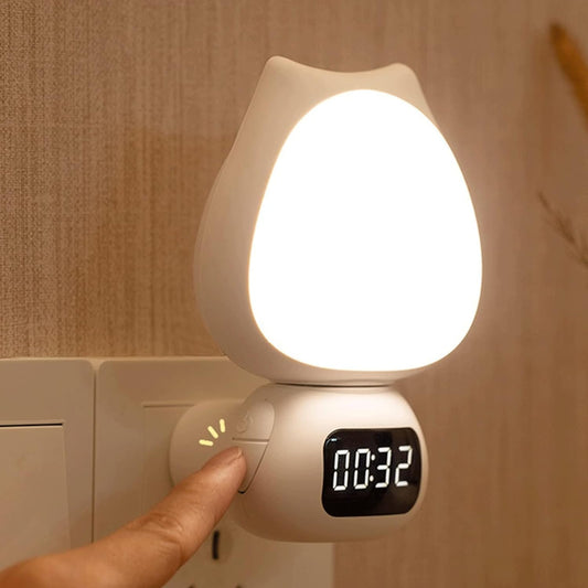 Digital Kitten Clock Lamp