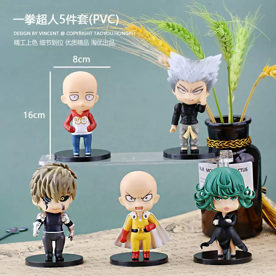 Set de 5 Figuras Anime One Punch Man Estilo Chibi PVC