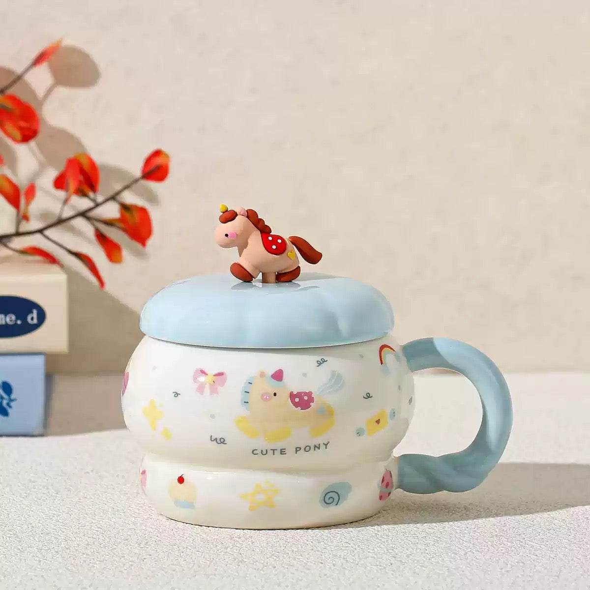 Taza de Cerámica Pony 420 ml con Tapa