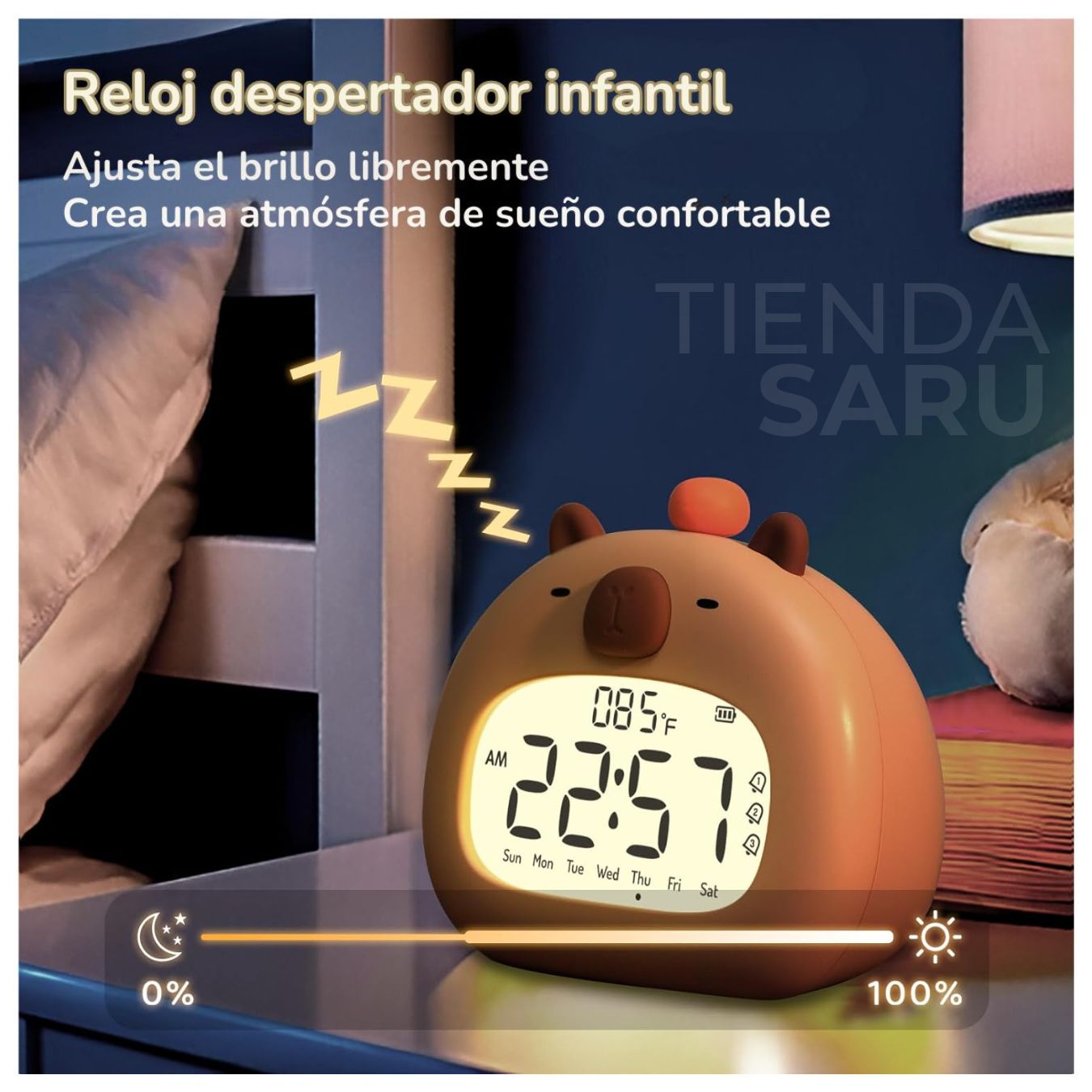 Reloj Despertador Capibara para Niños