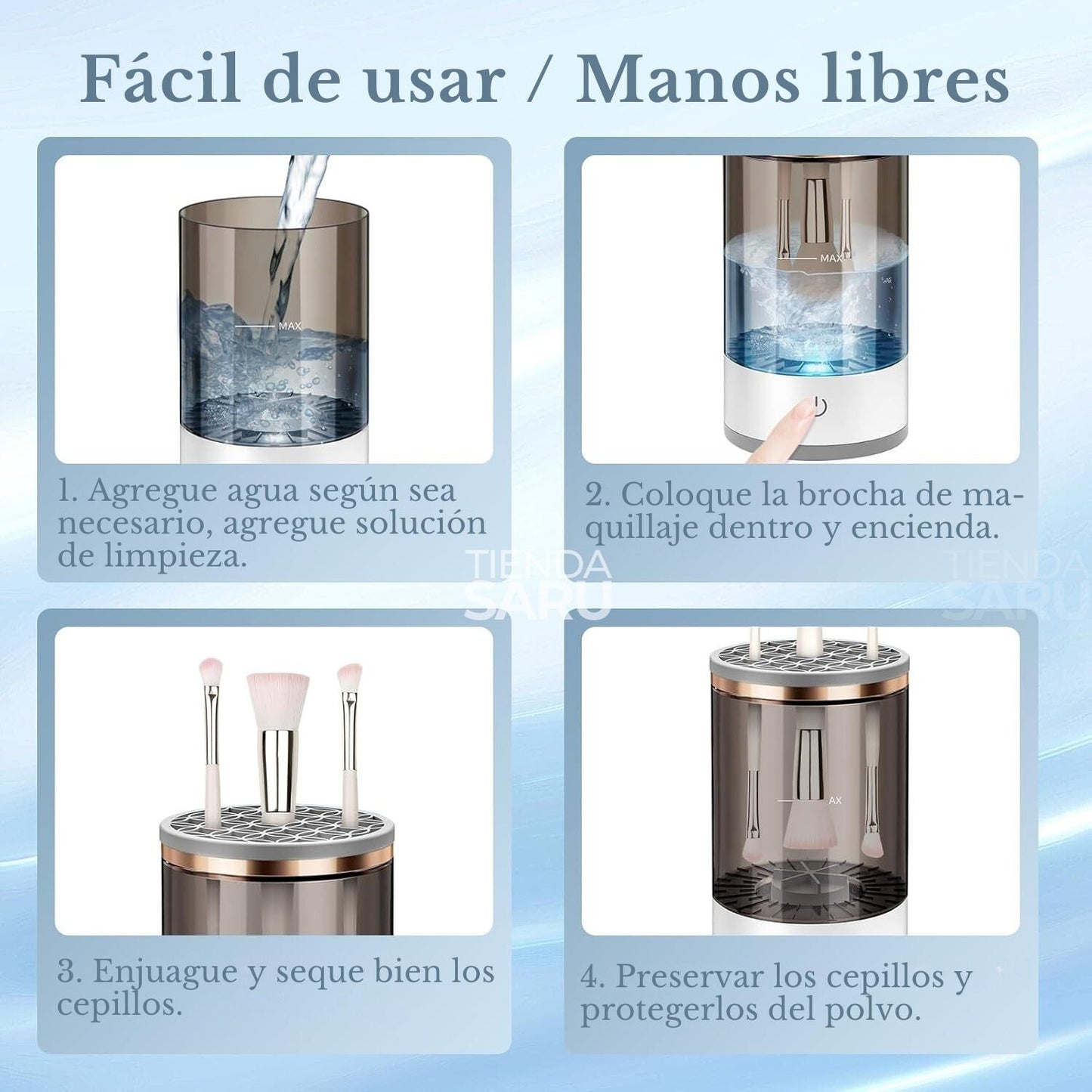 Limpiador Eléctrico de Brochas de Maquillaje Portátil 