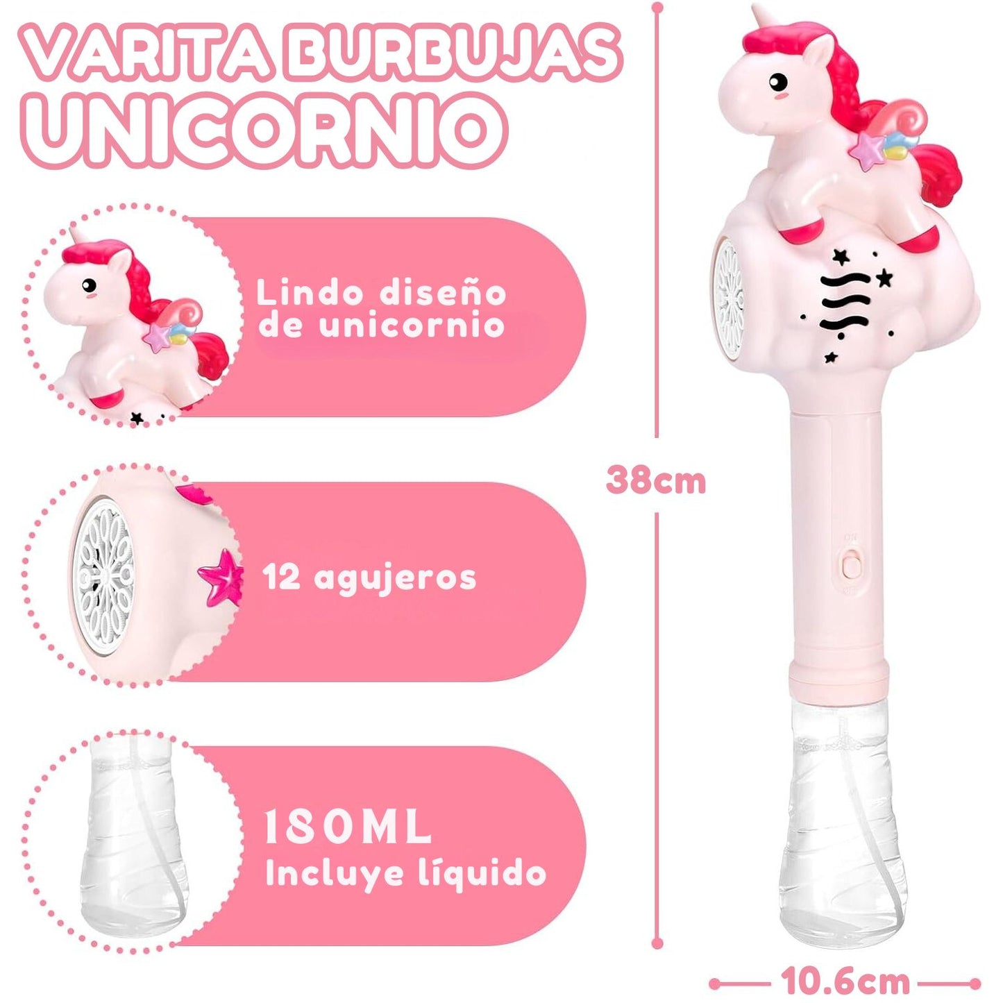 Varita de Burbujas Unicornio