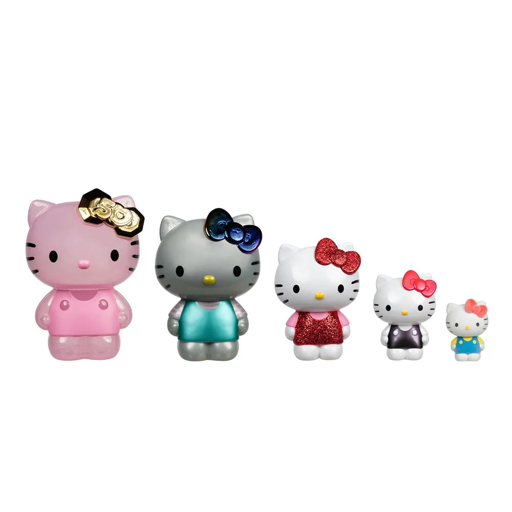 set 5 figuras de anidacion hello kitty 50 aniversario