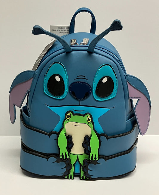 Mini Mochila de Cuero PU Tamaño A5 Stitch con Rana