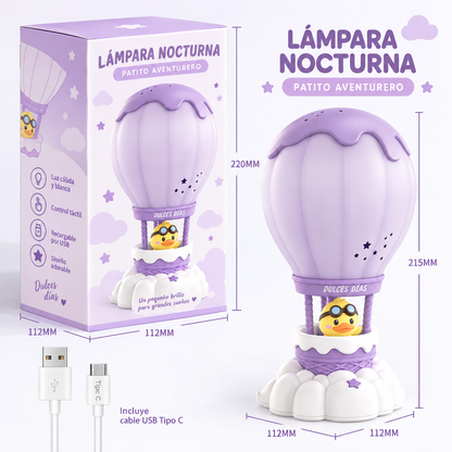 Lámpara Infantil Globo Aerostático - Lila