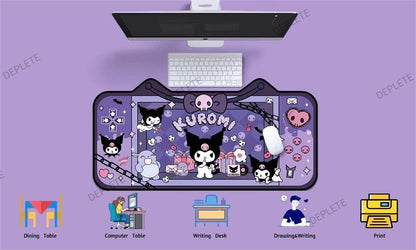 Mouse Pad Alfombrilla De Escritorio Kuromi 79x26 Lila