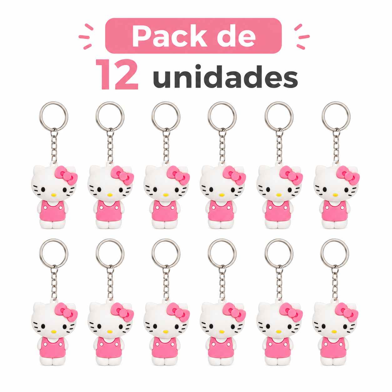 Pack de 12 Llaveros Hello Kitty 5.5 cm