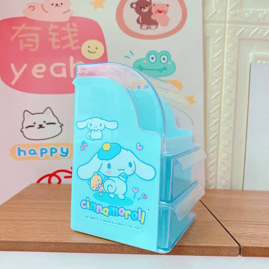 Mini Organizador Kawaii Sanrio de Plástico con Cajones Acrílicos