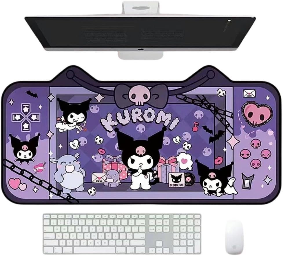 Mouse Pad Alfombrilla De Escritorio Kuromi 79x26 Lila