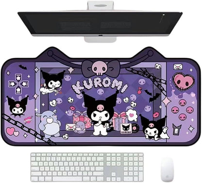 Mouse Pad Alfombrilla De Escritorio Kuromi 79x26 Lila
