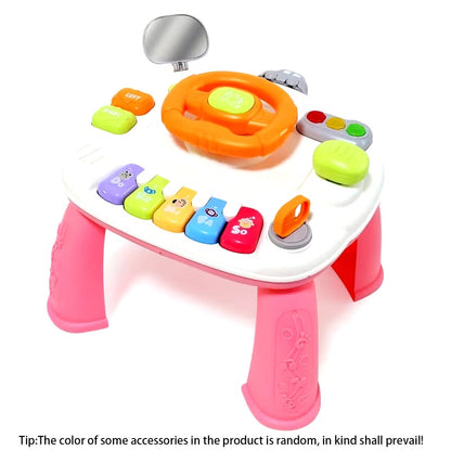 Mesa didáctica infantil interactivo volante automóvil con luz y sonido