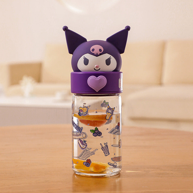 botella de vidrio sanrio 360 ml kuromi