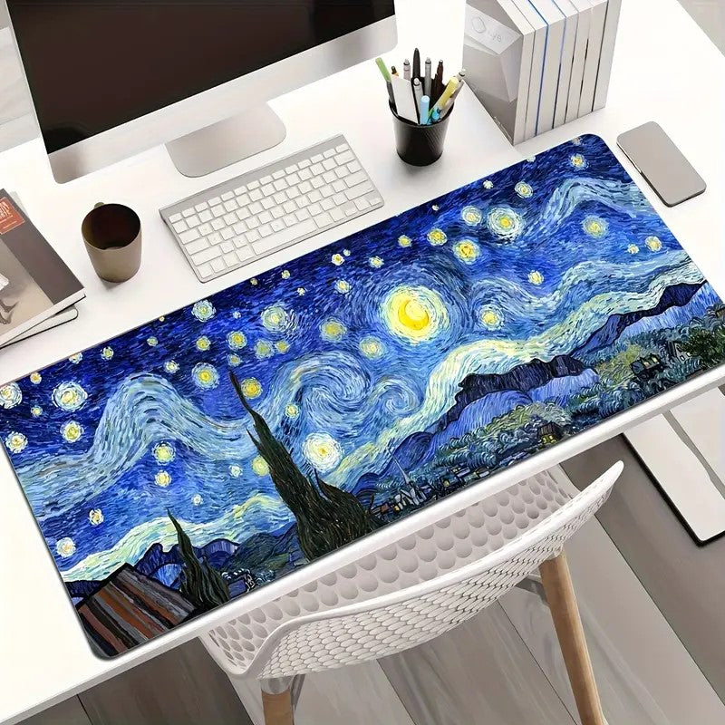 Mousepad Alfombrilla de Escritorio La Noche Estrellada Van Gogh 80 x 29 cm