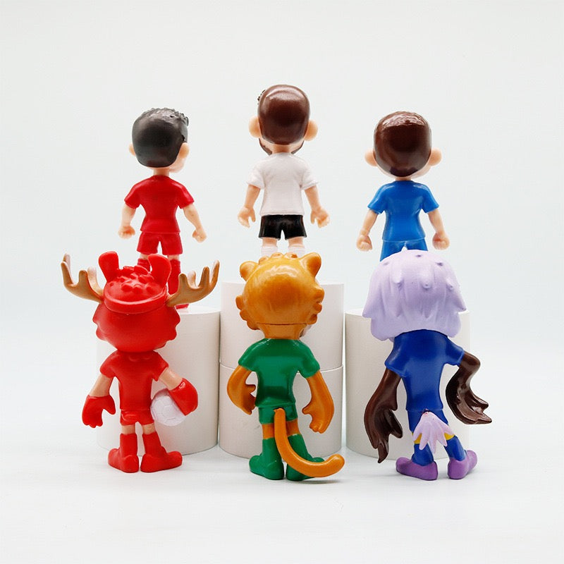 Set de 6 Figuras de PVC Mundial 2026 Messi Ronaldo Mbappé