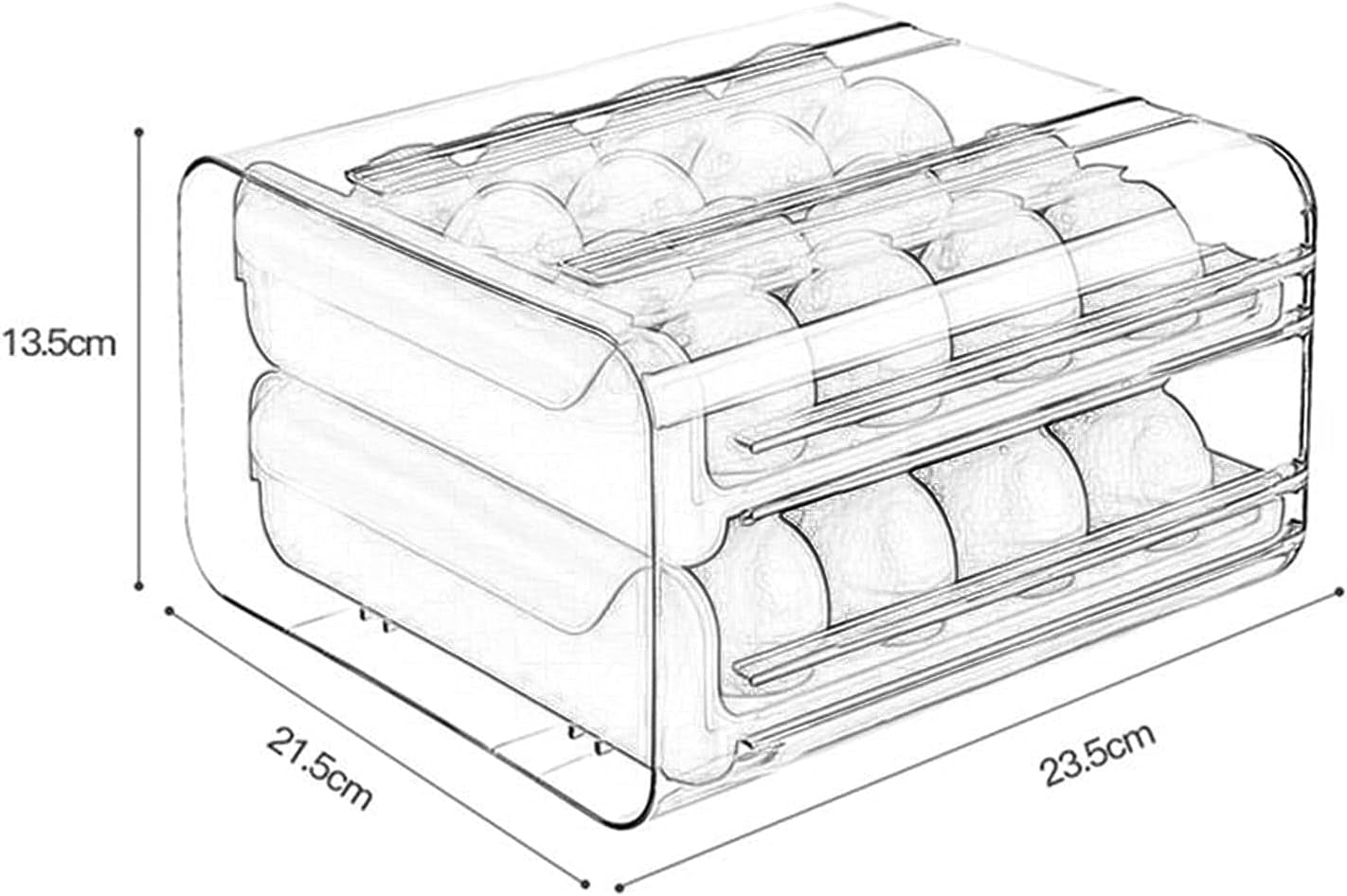 ACRYLIC EGG ORGANIZER WITH CAPACITY FOR 32 UNITS