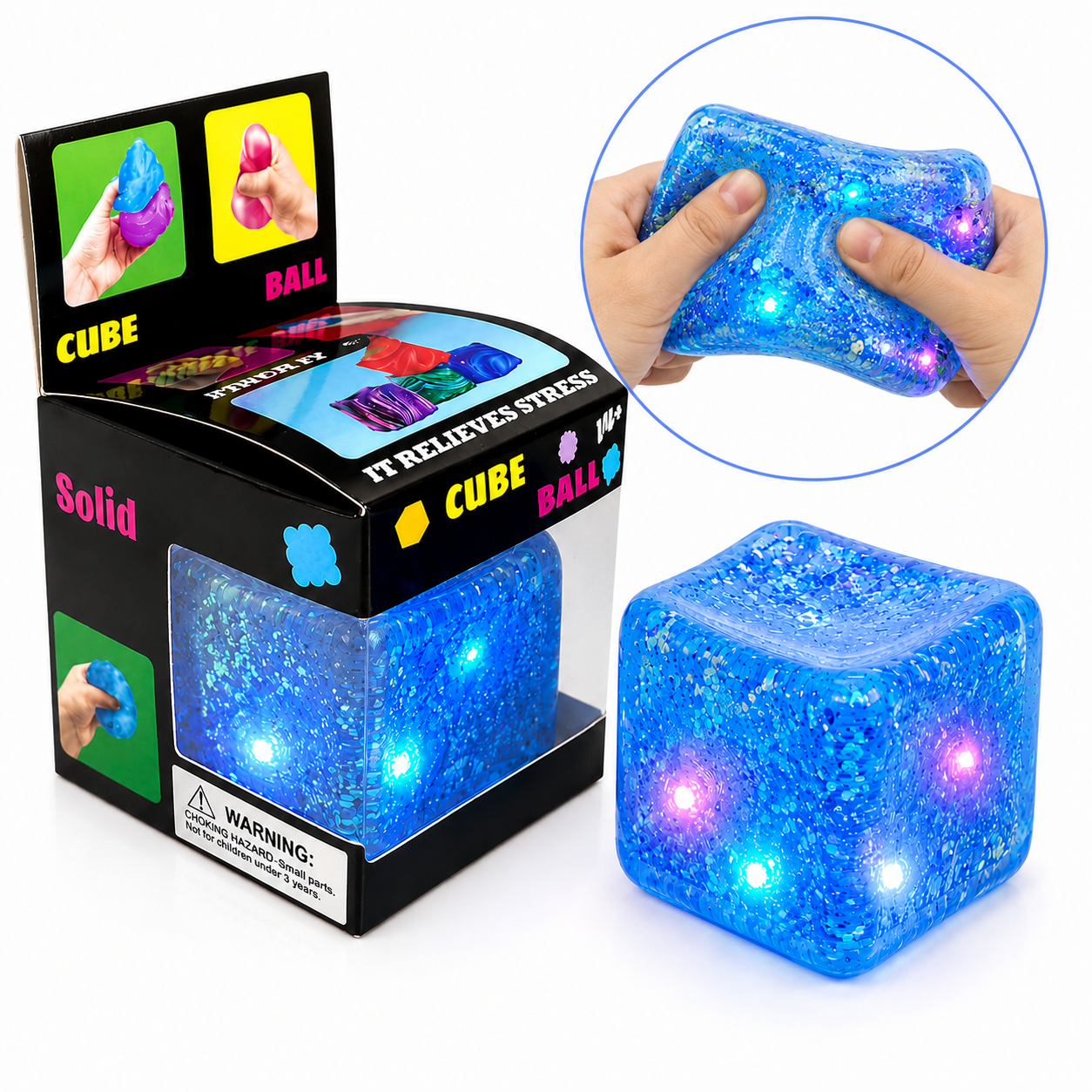 Squishy Cubo con Luces LED