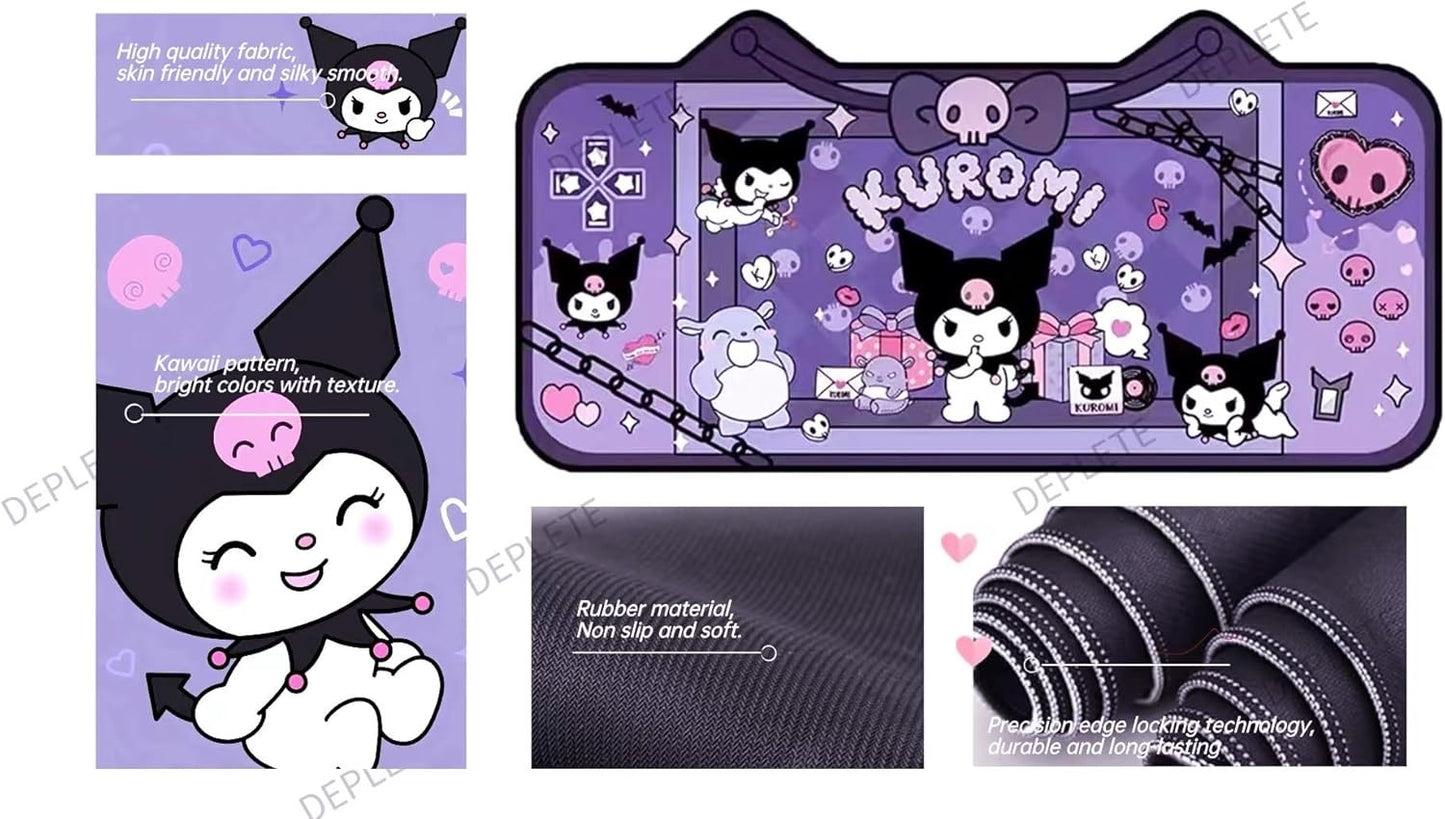 Mouse Pad Alfombrilla De Escritorio Kuromi 79x26 Lila
